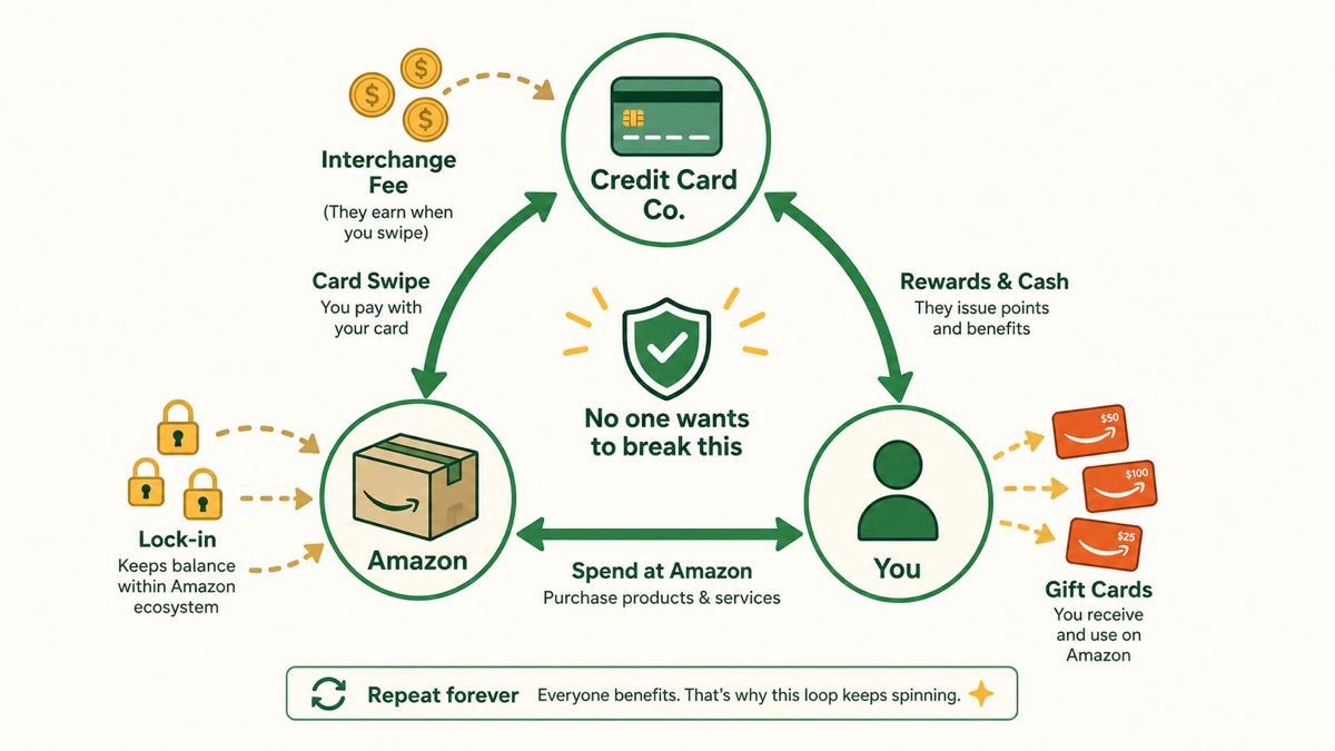 クレカ会社・Amazon・ユーザーの三方よし構造図